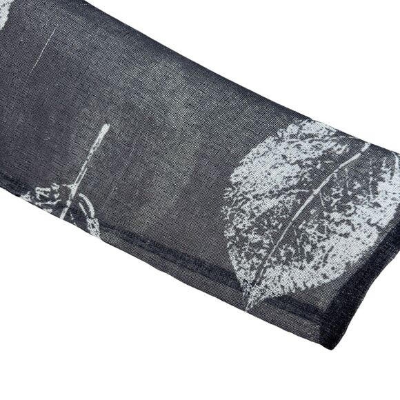 Focus Casual Life Large Top Crop Flowy Sheer Gray Leaf Pattern Lagenlook Womens - Picture 5 of 11